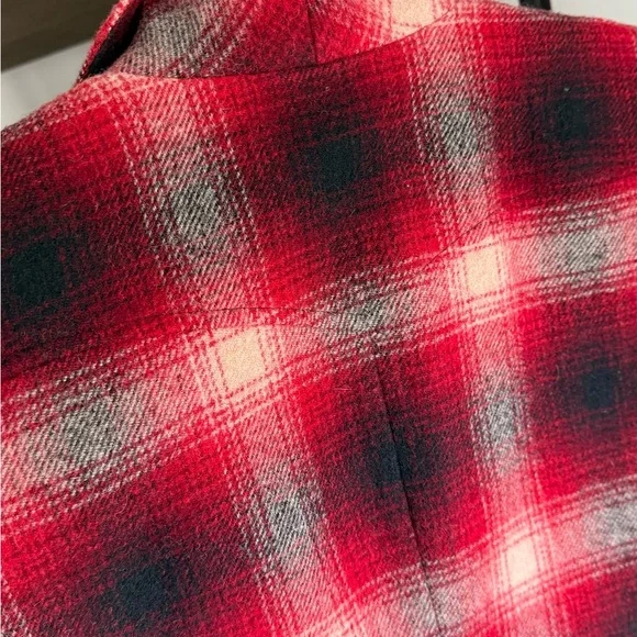 Lauren Ralph Lauren Red and Black Wool Plaid Jacket - Picture 6 of 8